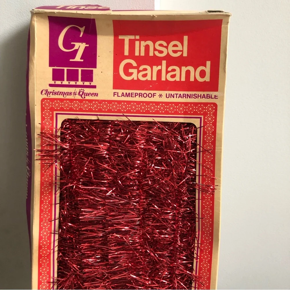 Vintage Super Drape Tinsel Garland Flameproof Tarnish Proof 25FT x2